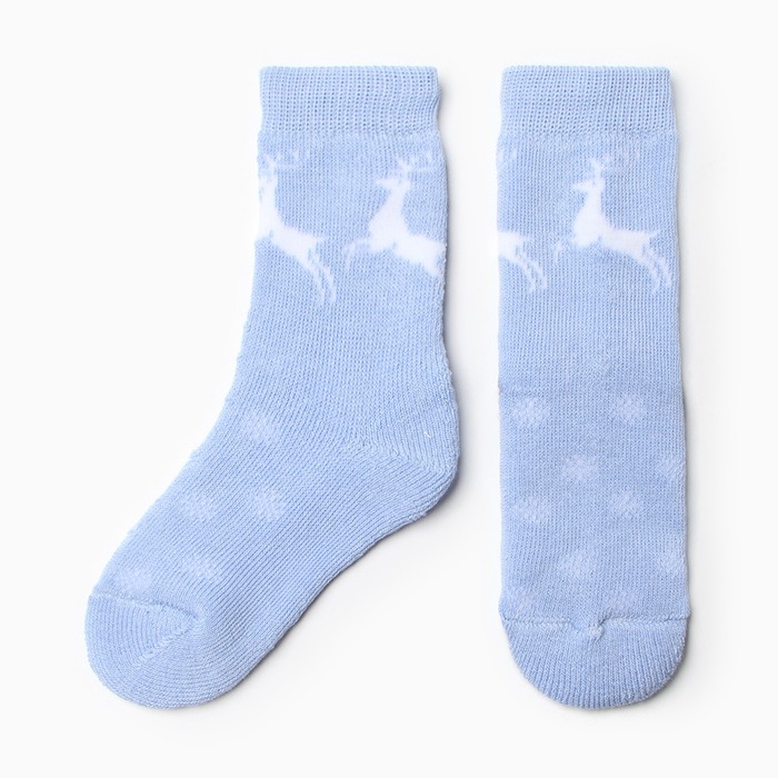 Носки детские махровые, цвет голубой, размер 16