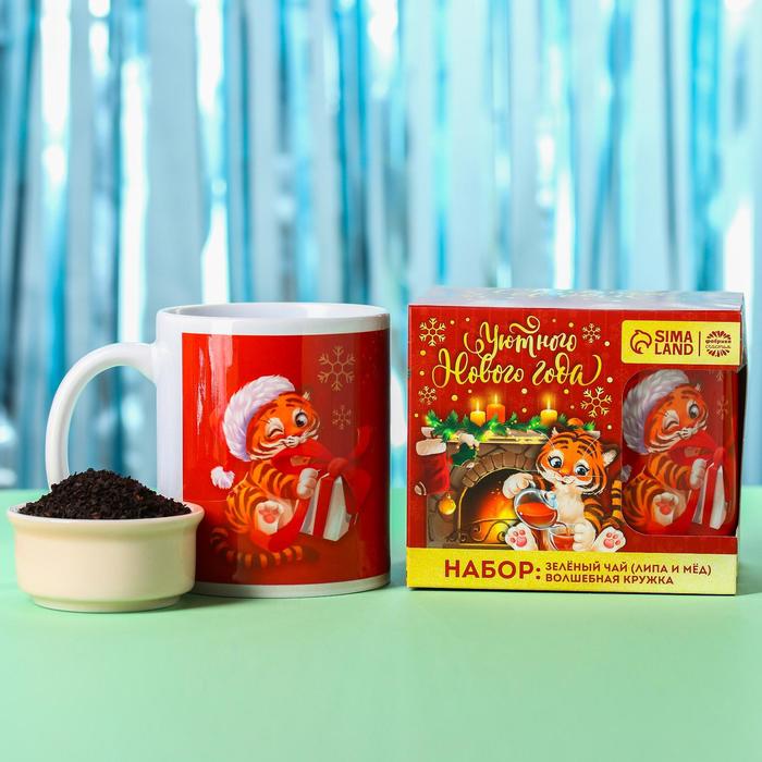 фото Подарочный набор «уютного нового года»: чай "липа и мёд" 50 г., кружка 300 мл. фабрика счастья