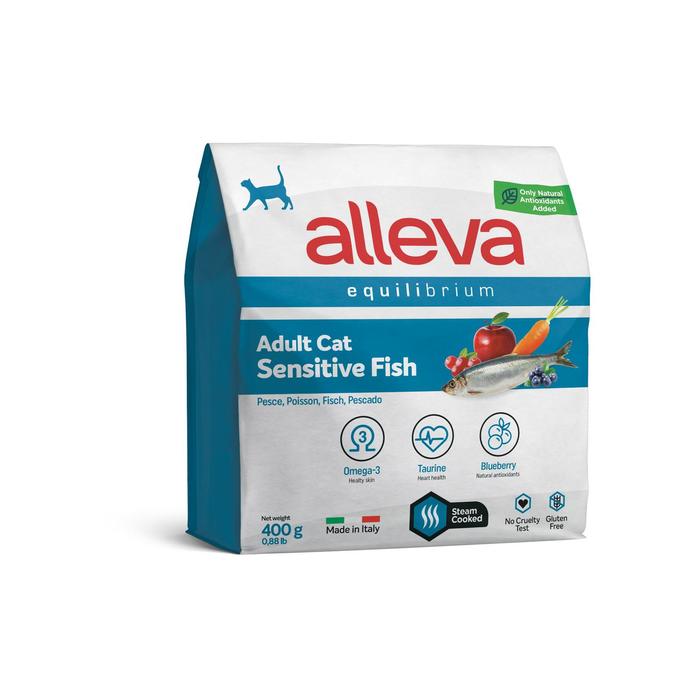 цена Сухой корм Alleva Equilibrium Sensitive для взрослых кошек, рыба, 400 г