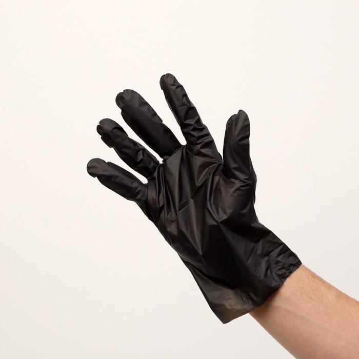 фото Перчатки benovy тpe, перчатки из термопластичного эластомера, черные, xl, 100 пар
