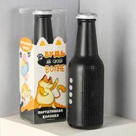 Портативная колонка 'Бутылка', черная, модель ES-02, 22,1 х 7 см Ош