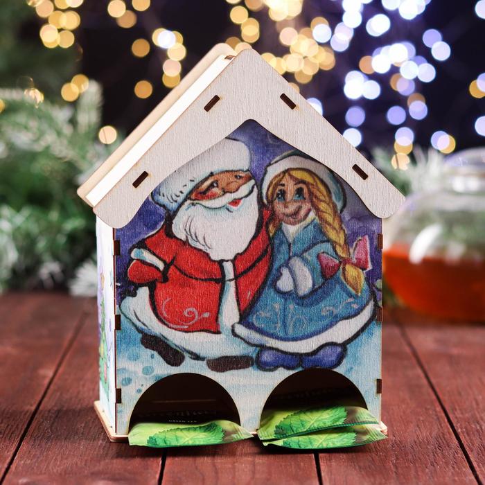 Чайный домик на два ряда Дед Мороз 15,5×9,6×20 см фотографии
