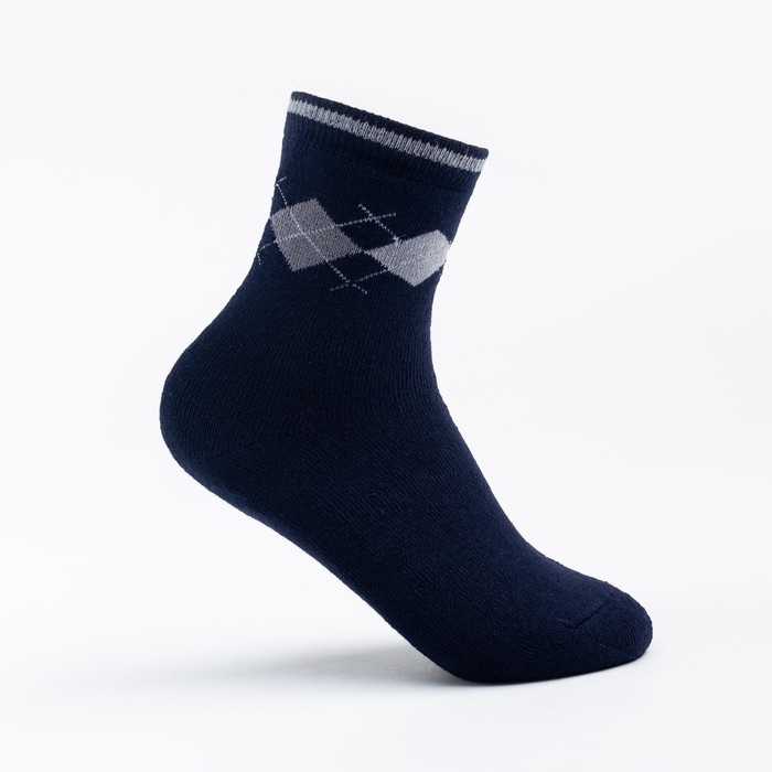 Носки детские махровые, цвет тёмно-синий, размер 14-16 носки детские цвет тёмно синий размер 14 16