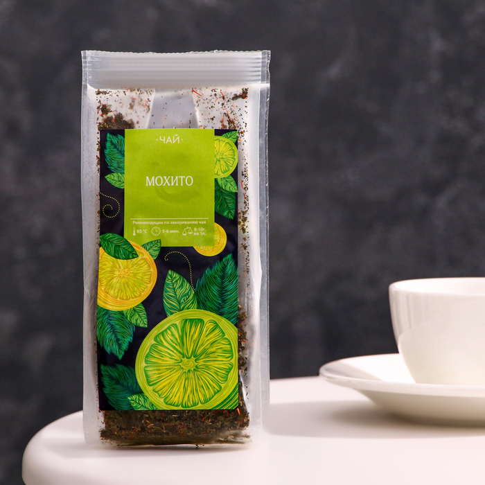 чай пчк 150 г клубничный мохито зеленый Чай ароматизированный Мохито, 50 г