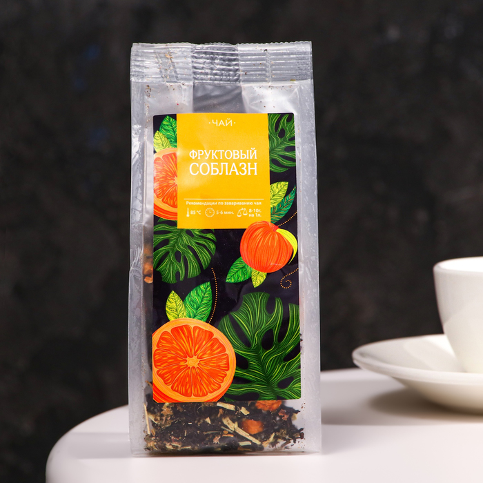 чай фруктовый оранжевый рай 50 г Чай ароматизированный Фруктовый соблазн, 50 г