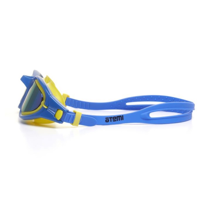 фото Очки для плавания atemi n5300, силикон, цвет синий/жёлтый