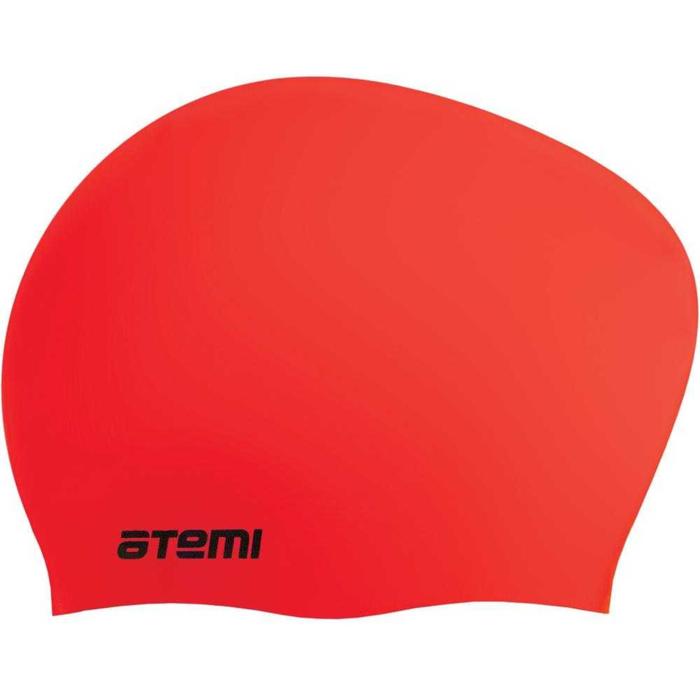 фото Шапочка для плавания atemi lc-03, силикон, для длинных волос, красная