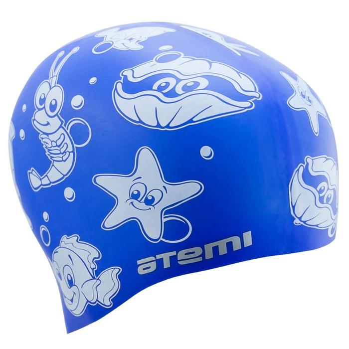 Шапочка для плавания Atemi PSC309, детская, силикон, цвет синий