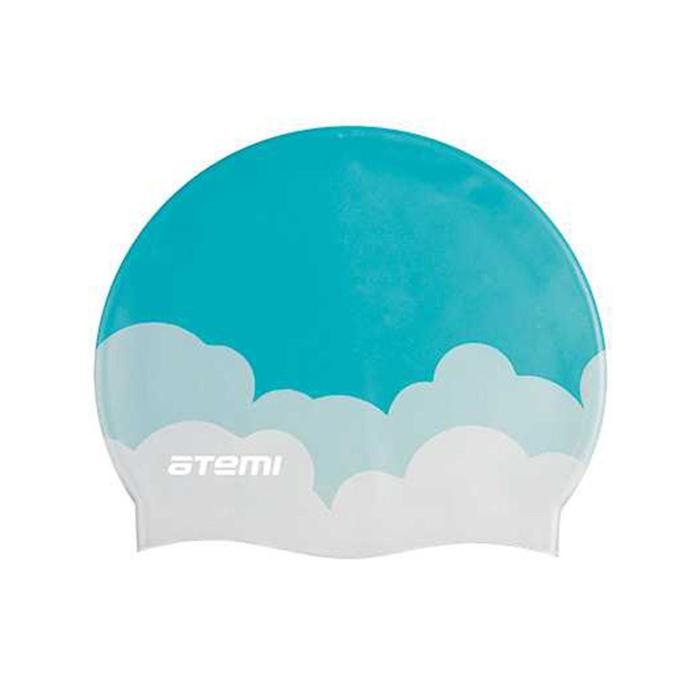 фото Шапочка для плавания atemi psc413, силикон, голубая «облака»