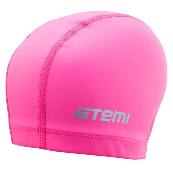 фото Шапочка для плавания atemi сс102, тканевая с силиконовым покрытием, розовая