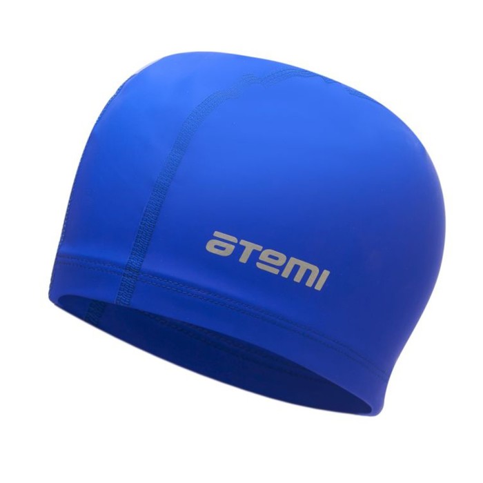Шапочка для плавания Atemi СС103, тканевая с силиконовым покрытием, синяя