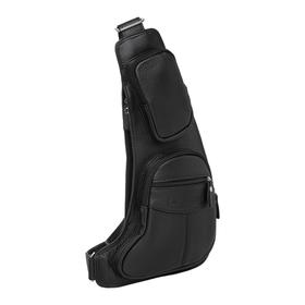 

Сумка-слинг, 2 отдела на молниях, 2 наружных кармана, цвет чёрный