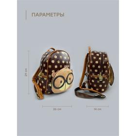 

Рюкзак, отдел на молнии, 2 наружных кармана, цвет коричневый