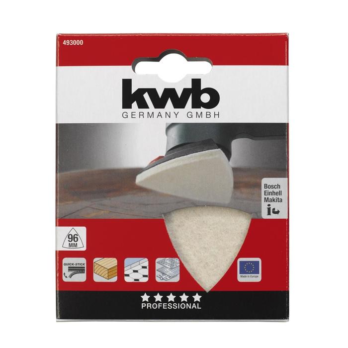 

Треугольник полировальный KWB DELTA, 93х93х93 мм, войлок, липучка
