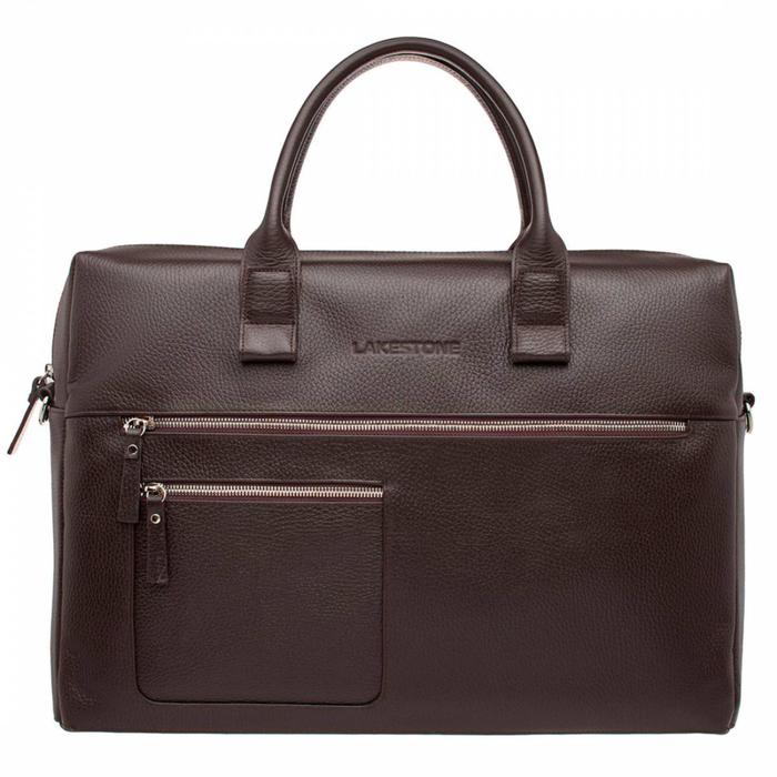фото Сумка деловая, отдел на молнии, 2 наружных кармана, крепление на чемодан, цвет коричневый lakestone