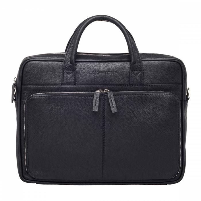 фото Сумка деловая, отдел на молнии, 2 наружных кармана, крепление на чемодан, цвет чёрный lakestone