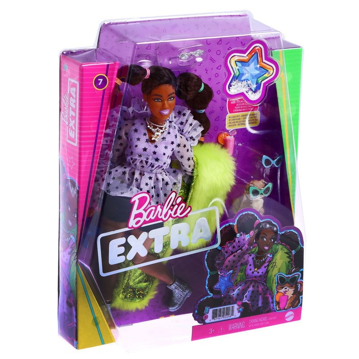 фото Кукла барби «экстра», с переплетенными резинками хвостиками mattel