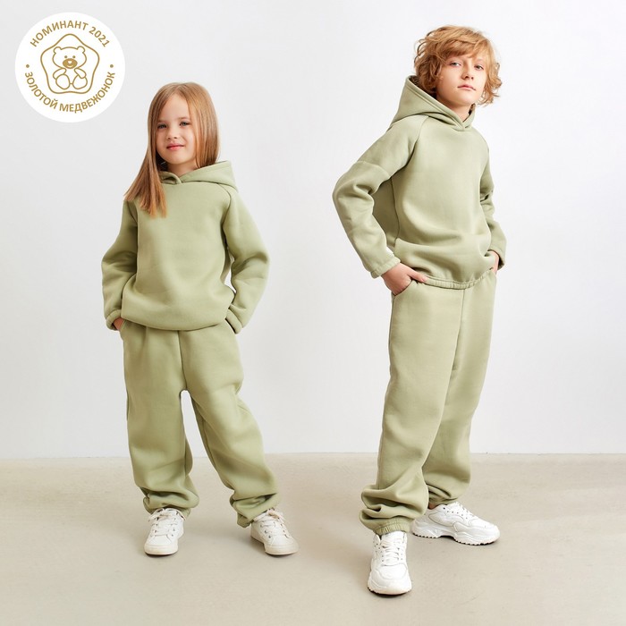 Брюки детские MINAKU: Basic Line KIDS цвет оливковый, рост 116 футболка детская minaku basic line kids цвет чёрный рост 116