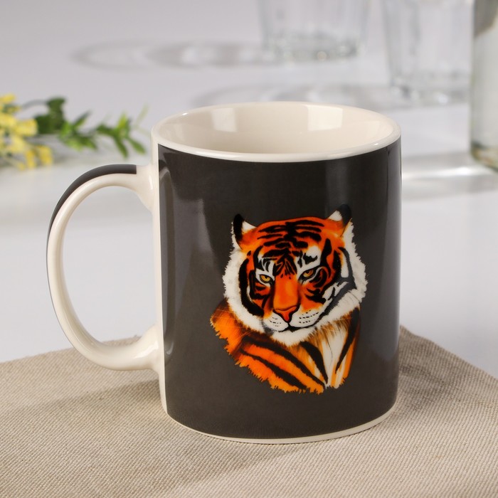 Кружка фарфоровая Доляна «Тигр», 280 мл цена и фото