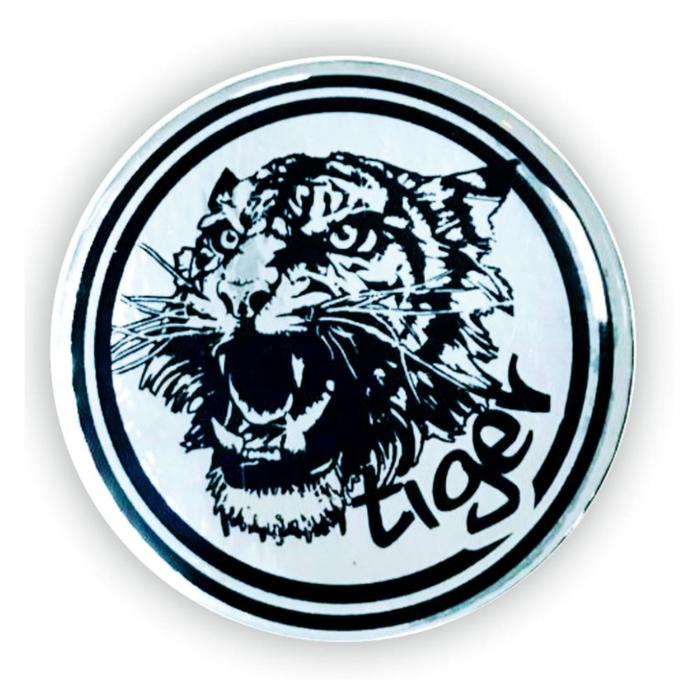 Наклейка круг Тигр, полимерная, голографическая, d=60 мм