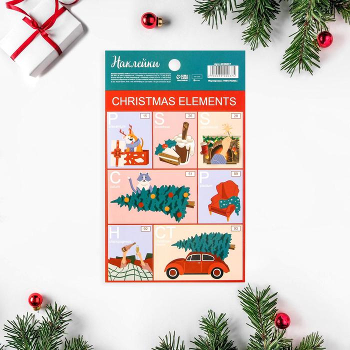 Бумажные наклейки Christmas elements, 11 × 18 см бумажные наклейки ретро 11 х 18 см