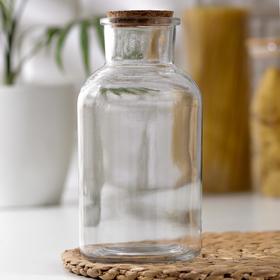 Бутылка стеклянная для соусов и масла с пробковой крышкой Доляна «Парфе», 1,2 л, 10×20,5 см