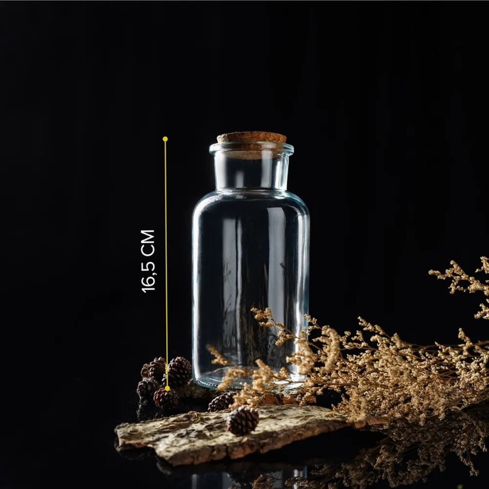 фото Бутыль стеклянная для соусов и масла с пробковой крышкой доляна «парфе», 750 мл, 8×16,5 см