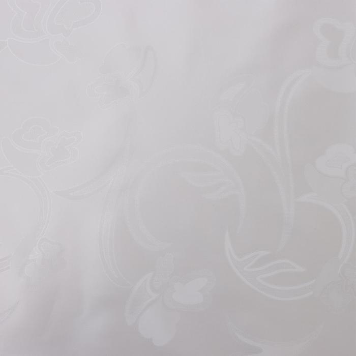 Клеёнка столовая на ткани «Листочки», рулон 20 метров, ширина 137 см, цвет белый
