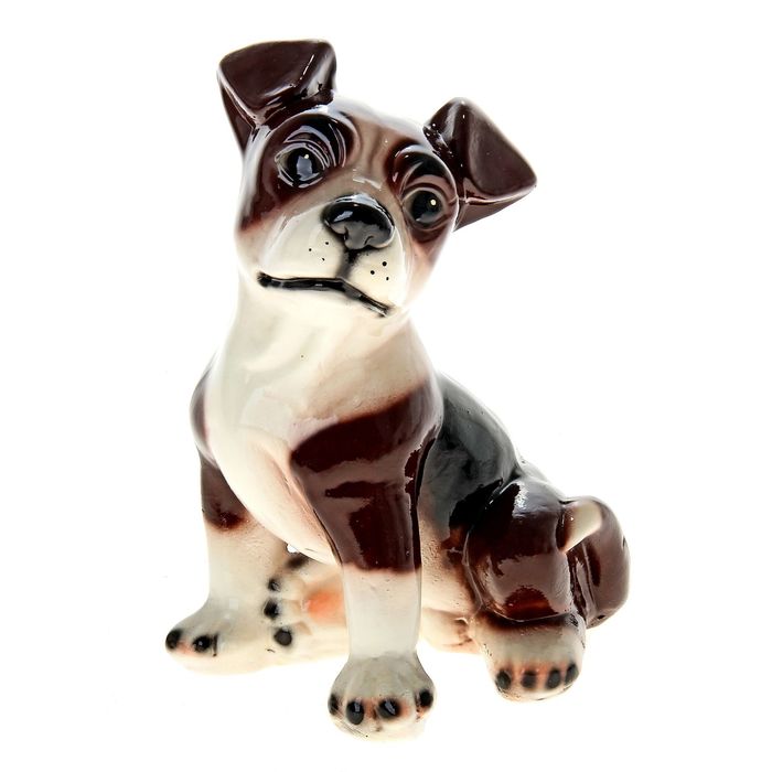 Копилка "Собака Джулия" глянец, тёмно-коричневая