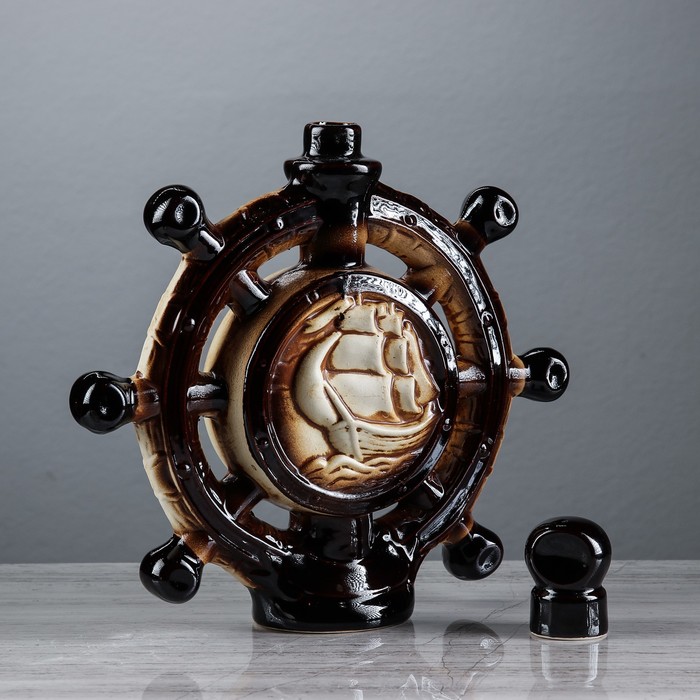 Штоф с рюмками "Штурвал" набор 7 предметов, шамот 0,5 л