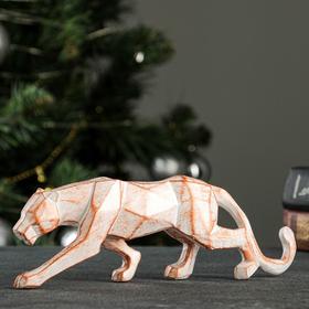 

Фигура "Тигр полигональный" 25х8,5х4,5см белая с медными полосами