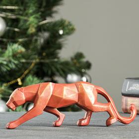 

Фигура "Тигр полигональный" 25х8,5х4,5см красная с золотыми полосами