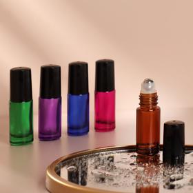 Флакон стеклянный для парфюма «Экспрессия», с металлическим роликом, 5 мл, цвет МИКС Ош