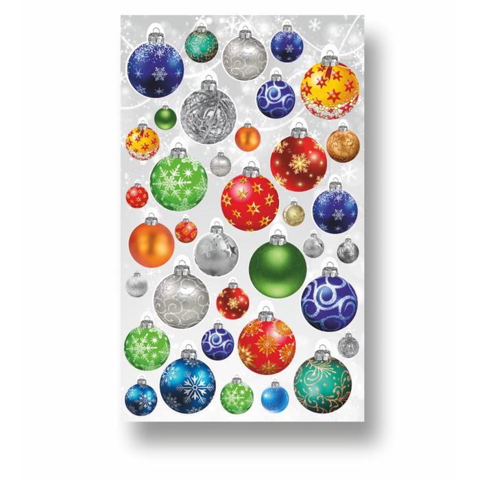 фото Набор автомобильных наклеек "елочные шары", цветные, лист, 22 х 38 см арт рэйсинг
