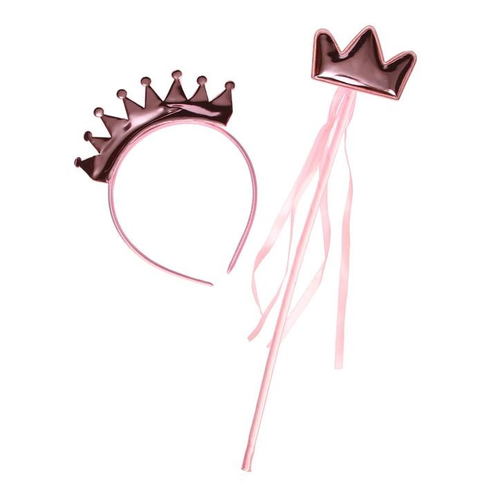 Карнавальный набор «Принцесса», 2 предмета: ободок, жезл карнавальный набор принцесса 2 предмета юбка ободок