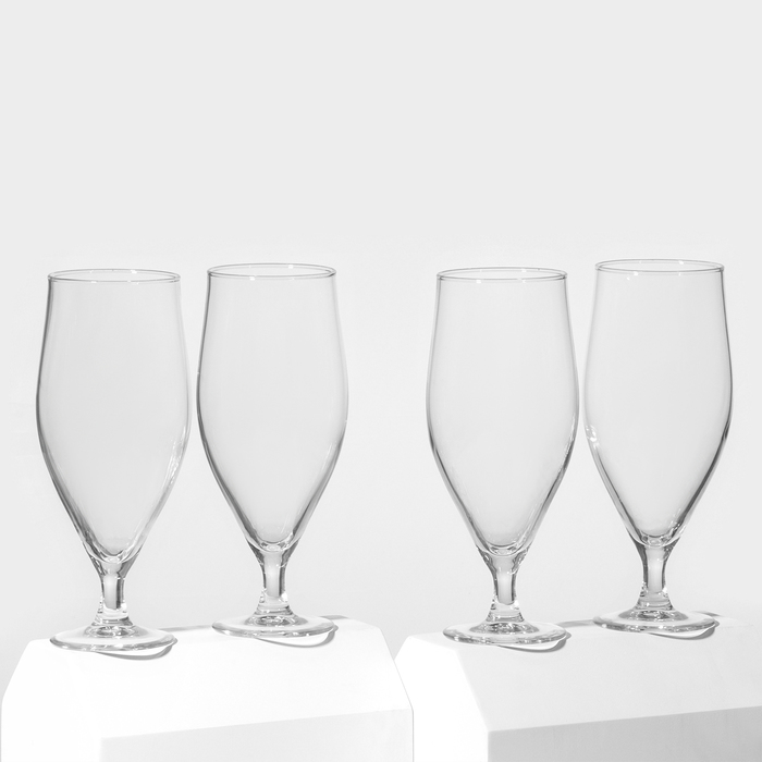 Набор стеклянных бокалов для пива «Время дегустаций. Пивной тюльпан», 620 мл, 4 шт набор бокалов для пива luminarc время дегустаций тюльпан 620мл 4шт p9241