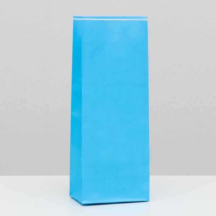 Пакет бумажный фасовочный, голубой, 10 х 26 х 7 см