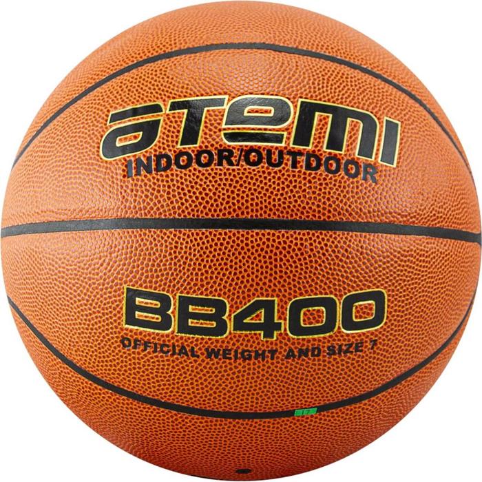 Мяч баскетбольный Atemi BB400, размер 5, синтетическая кожа ПУ, 8 панелей, окружность 68-71 см, клееный