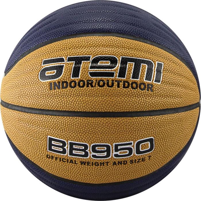Мяч баскетбольный Atemi BB950, размер 7, синт. кожа PVC Foam, 8 панелей, окруж 75-78, клееный  7434