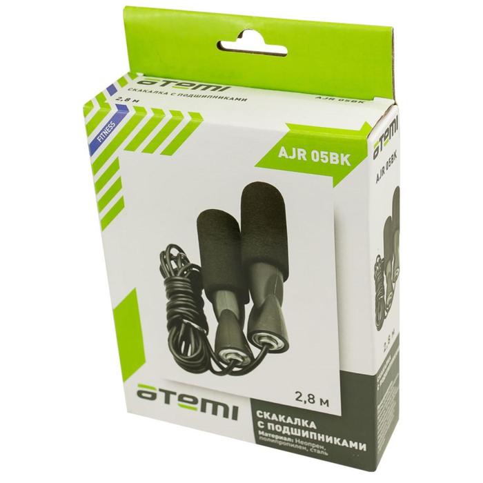 

Скакалка на подшипниках Atemi AJR05BK, 2,8 м, цвет чёрный