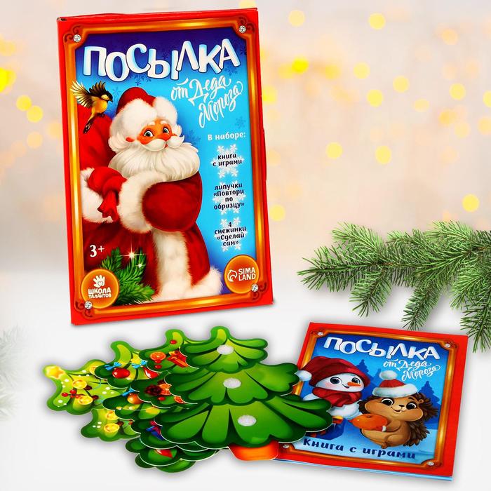цена Новогодний подарок. Развивающий набор с играми «Новый год! Посылка от Деда Мороза»