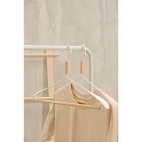 Вешалка для одежды с усиленными плечиками SAVANNA Wood, 42×22×3,2 см, цвет белый