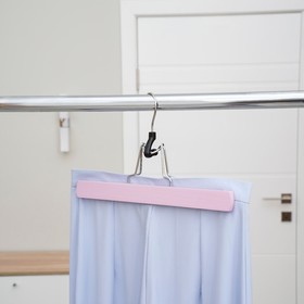 Вешалка деревянная для брюк и юбок SAVANNA «Тэри», 30×16×2 см, цвет сиреневый
