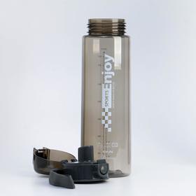 Бутылка для воды Enjoy sports, 800 мл, клик, на ремешке, чёрный 8х26 см от Сима-ленд