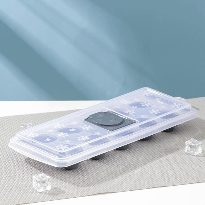 Форма для льда с крышкой, 10 ячеек, 30×12×4,5 см, цвет МИКС форма для льда oxo с крышкой пластик