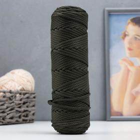 Шнур для вязания плоский 4 мм, 2 нити, полипропилен 100%, 100м/250гр (406 Хаки)