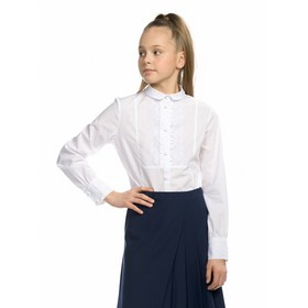 

Блузка для девочек, рост 128 см, цвет белый