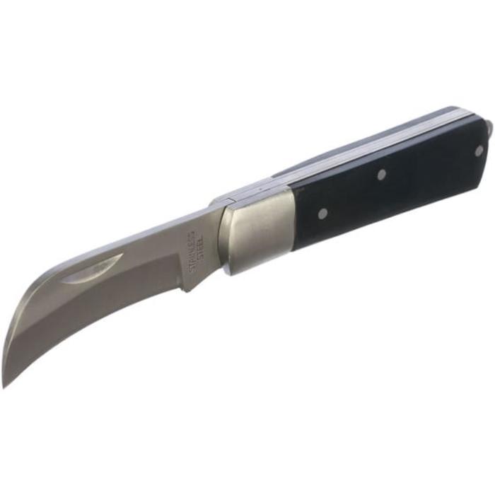 Нож монтерский КВТ НМ-02, складной, изогнутое лезвие