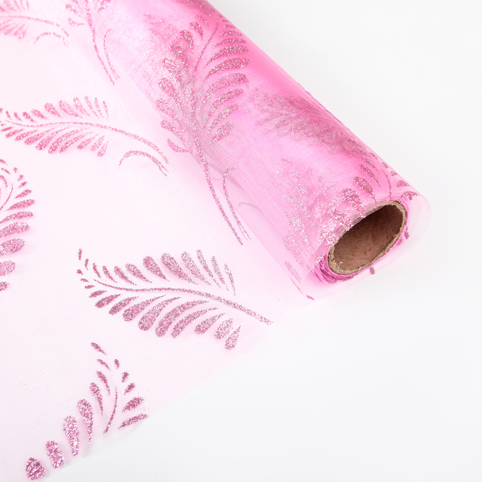 Органза "Веточка", розовый, 0,48 х 4,5 см