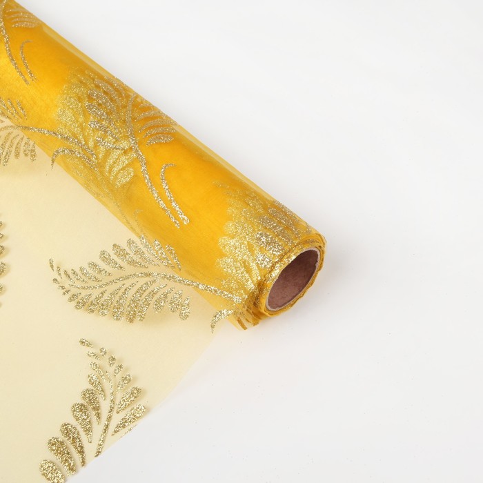 Органза "Веточка", желтый, 0,48 х 4,5 см